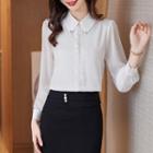 Sheer Panel Lace Detail Shirt / Dress Pants / Set