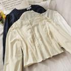 Patchwork Puff-sleeve Loose Top