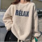 Fleece Round-neck Lettering Long-sleeve Sweatshirt