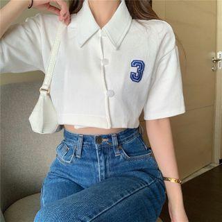 Numbering Short-sleeve Top As Shown In Figure - One Size