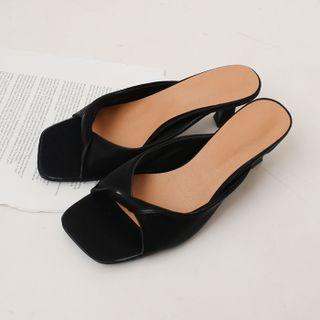 Knotted Spool-heel Sandals