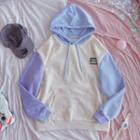 Two-tone Hoodie White & Light Blue - One Size