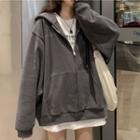 Drawstring Zipped Hoodie