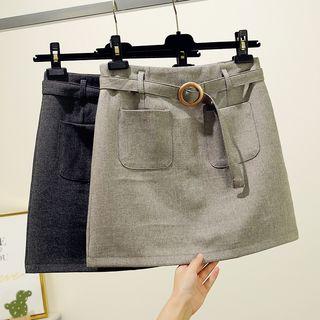 Dual-pocket Mini A-line Skirt