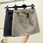 Dual-pocket Mini A-line Skirt