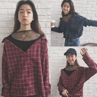 Mesh-panel Loose-fit Shirt