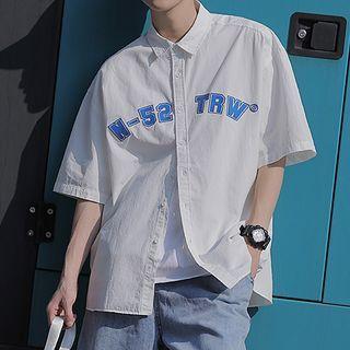 Short Sleeve Lettering Print Shirt