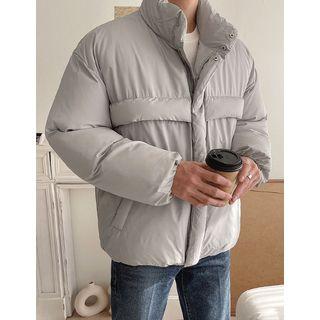 Dual-pocket Drawstring Puffer Jacket