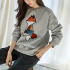 Brushed-fleece Lined Fox-appliqu  Sweatshirt