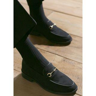 Metallic-chain Faux-suede Loafers