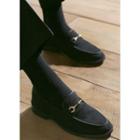 Metallic-chain Faux-suede Loafers