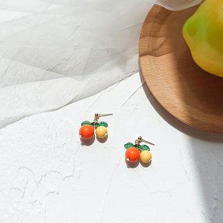 Cherry Dangle Earring 1 Pair - Silver - Gold - One Size
