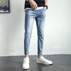Print Washed Slim Fit Jeans