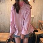 Long-sleeve Plain Shirt / Turtleneck Long-sleeve Top