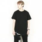 Eyelet-detailed Hem Short-sleeve T-shirt