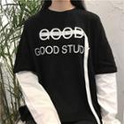 Loose-fit Mock-two Lettering Long-sleeve T-shirt