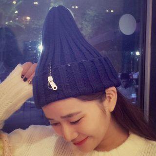 Zip Detail Beanie