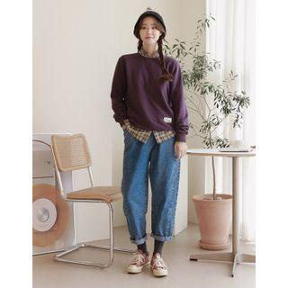 Drawcord Baggy Jeans Blue - One Size