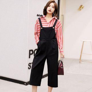 Set: Striped Shirt + Cropped Jumper Pants