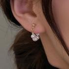 Freshwater Pearl Alloy Earring 1 Pair - Gold & White - One Size