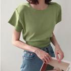 Tie Waist Cropped Short Sleeve T-shirt