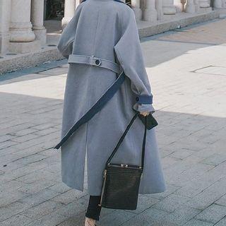 Panel Single-breasted Wool Coat