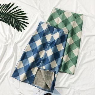Argyle Wool Midi Skirt