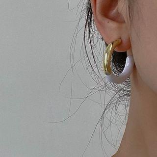 Two Tone Open Hoop Ear Stud