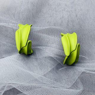 Irregular Open Hoop Earring 1 Pair - S925 Silver - One Size