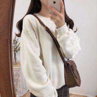 Plain Sweatshirt Off-white - One Size