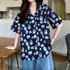 Oversized Printed Short-sleeve Shirt