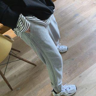 Zipper Drawstring Jogger Pants