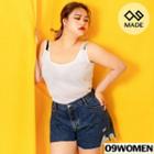 Plus Size Double-strap Ribbed Top