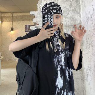 Tie-dye Print Panel Shirt
