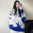 Cloud Print Sweater Blue & White - One Size