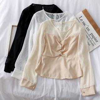 Patchwork Ruched Crop Top
