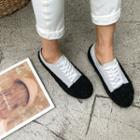 Round-toe Boucl  Panel Sneakers
