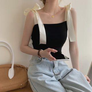 Tie Neck Camisole Top Black - One Size