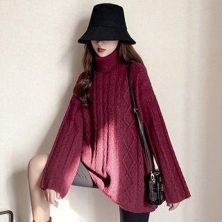 High-neck Cable Knit Top