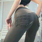 Pocket Detail Cropped Yoga Pants