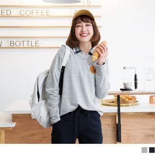 Long Sleeve Pizza Embroidered T-shirt