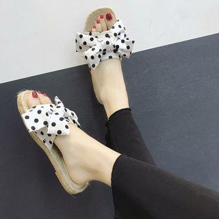 Polka Dot Bow Slide Sandals