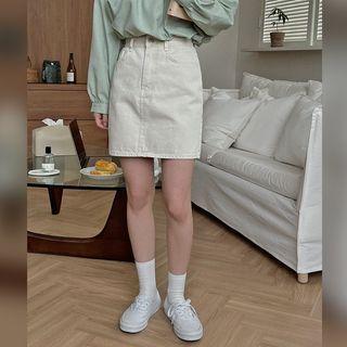 Zip-fly Mini H-line Skirt