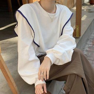 Long-sleeve Ruffle Sweatshirt