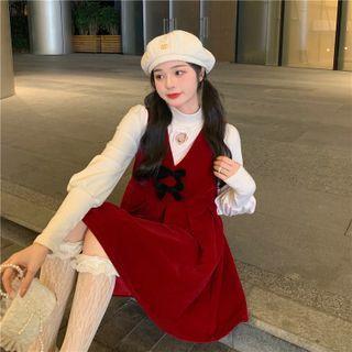 Mock Neck Top / Overall Dress