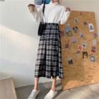 High-waist Plaid Maxi Skirt