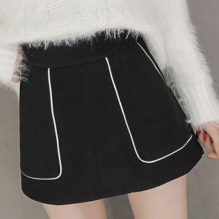 Contrast Trim A-line Mini Skorts