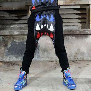 Patterned Fleece Harem Pants