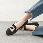 Rhinestone-detail Faux-suede Loafers