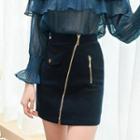Zip Mini Fitted Skirt